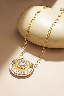Gold Plated Kundan Polki & Freshwater Pearl Chain Necklace