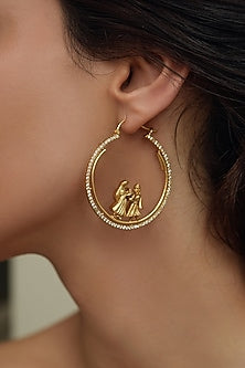 Gold Finish Brass Hoop Earrings
