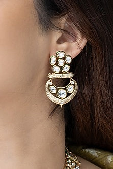 Gold Finish Mirror Work Necklace Set