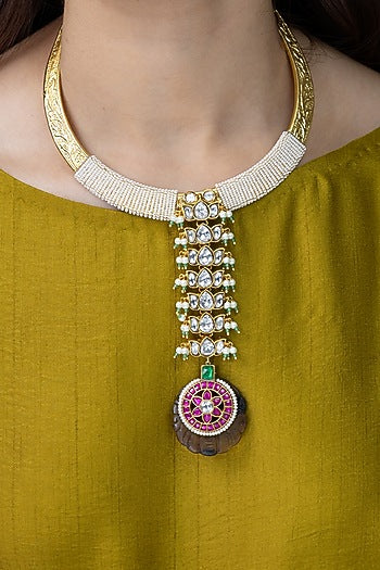 Gold Finish Brass Necklace