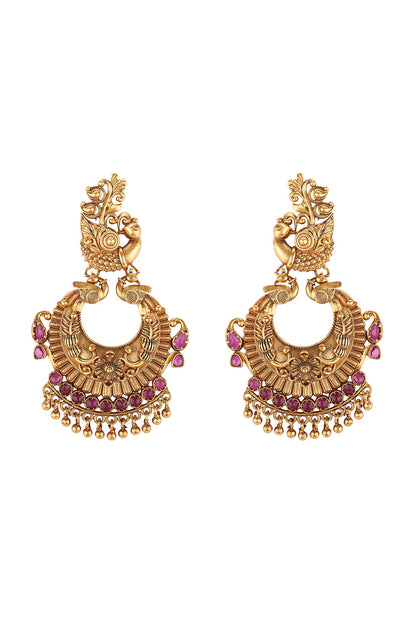Gold Plated Antique Pearl Earrings