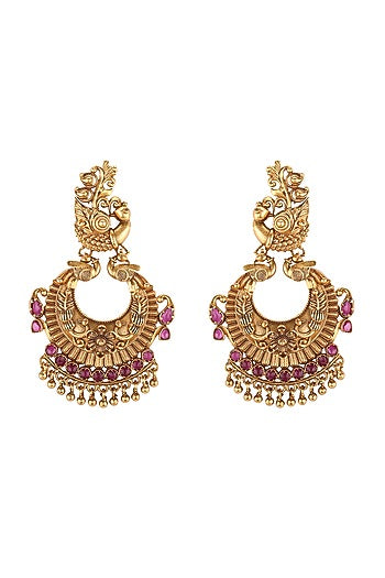 Gold Plated Antique Pearl Earrings