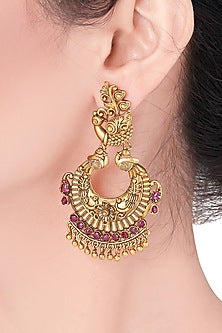 Gold Plated Antique Pearl Earrings