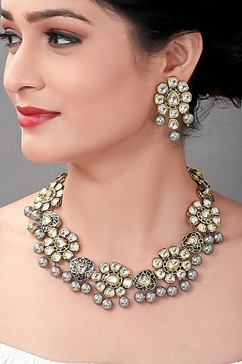 Gold Plated Meenakari Necklace Set