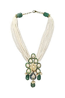 Gold Plated Meenakari Pearl Necklace