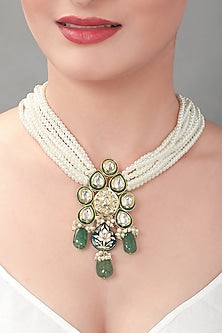Gold Plated Meenakari Pearl Necklace