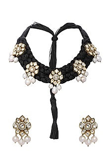 Gold Plated Baroque Pearl Necklace Set