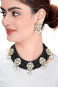 Gold Plated Baroque Pearl Necklace Set
