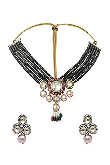 Gold Plated Shell Pearl Necklace Set