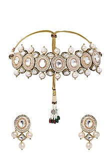 Gold Plated Meenakari Choker Necklace Set