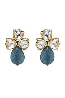 Gold Plated Blue Agate Drop Necklace Set