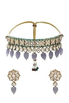 Gold Plated Polki Choker Necklace Set