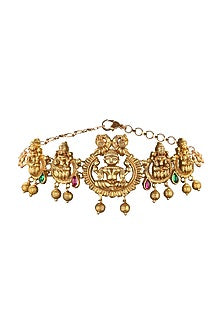 Gold Plated Ruby Antique Choker Necklace