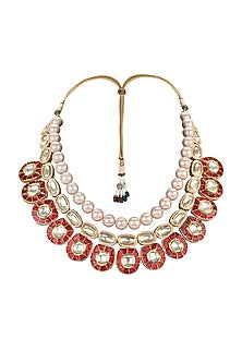 Gold Plated Polki Meenakari Necklace Set