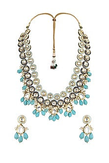 Gold Plated Turquoise Drop Necklace Set