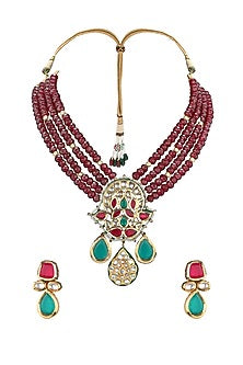 Gold Plated Beaded Necklace Set