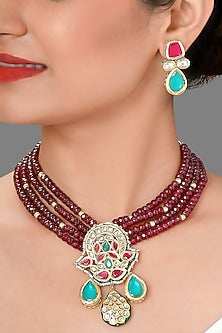 Gold Plated Beaded Necklace Set