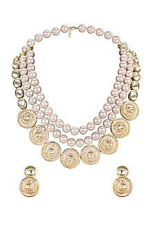 Gold Plated Meenakari Pearl Necklace Set