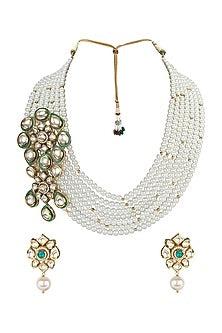 Gold Plated Polki Necklace Set