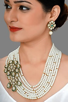 Gold Plated Polki Necklace Set