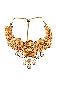 Gold Plated Imitation Polki Necklace Set