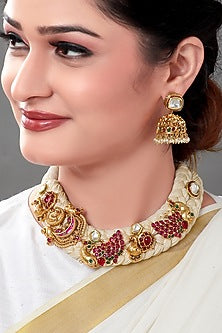 Gold Plated Resham Thread Necklace Set