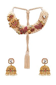 Gold Plated Resham Thread Necklace Set