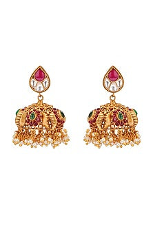 Gold Plated Temple Pendant Necklace Set