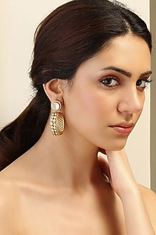 Gold Finish Brass Hoop Earrings