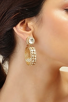 Gold Finish Brass Hoop Earrings