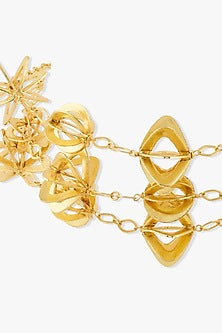 Gold Finish Zyra Floral Choker Necklace