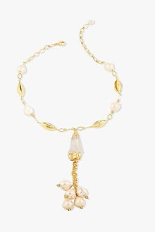 Gold Finish Baroque Pearl Sirena Necklace