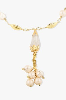 Gold Finish Baroque Pearl Sirena Necklace