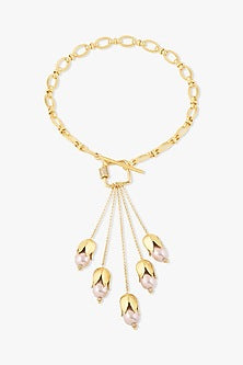 Gold Finish Baroque Pearl Ondine Necklace