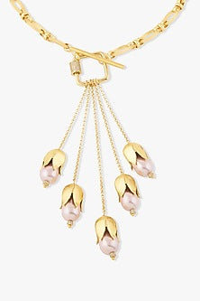 Gold Finish Baroque Pearl Ondine Necklace