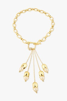 Gold Finish Baroque Pearl Aurethea Necklace