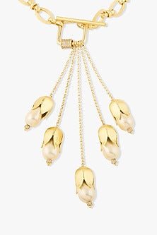 Gold Finish Baroque Pearl Aurethea Necklace