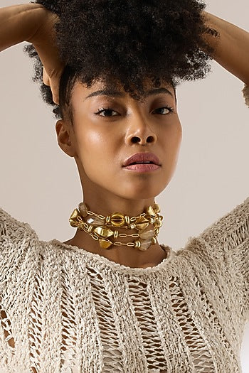 Gold Finish Maelis Choker Necklace