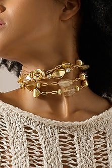 Gold Finish Maelis Choker Necklace