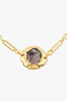 Gold Finish Gold Quartz Stone Arvella Necklace
