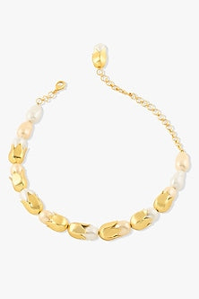 Gold Finish Baroque Pearl Azarelle Necklace