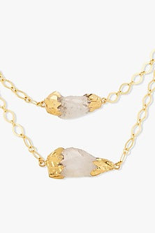 Gold Finish Gold Quartz Stones Avenza Necklace