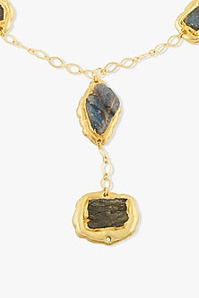 Gold Finish Multi-Colored Quartz Stones Amirel Necklace