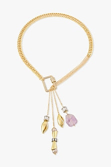 Gold Finish Multi-Colored Agate Stone Solvanna Necklace