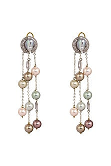 Gold Finish Pearls Earrings