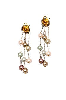 Gold Finish Pearls Earrings