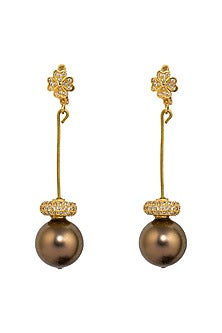Gold Finish Zirconia Drop Earrings