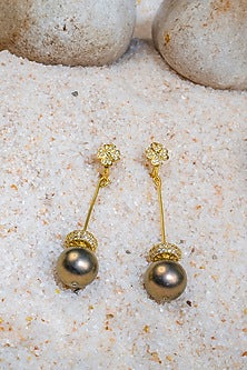 Gold Finish Zirconia Drop Earrings
