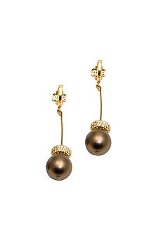 Gold Finish Zirconia Drop Earrings