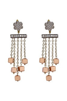 Gold Finish Zirconia Dangler Earrings